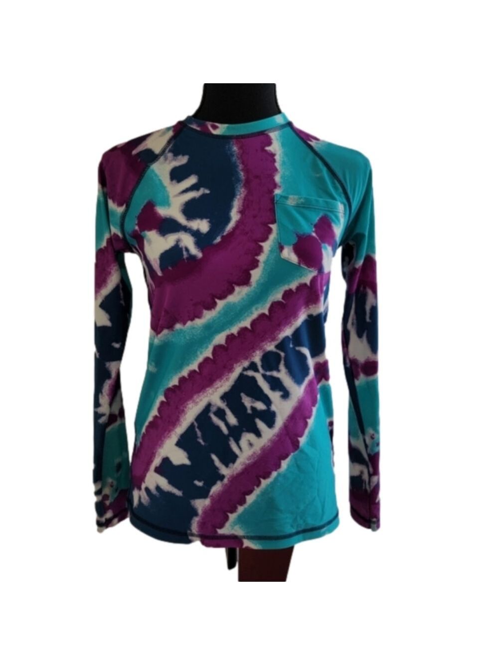 J Crew Crewcuts UPF50+ Tie-Dye Patterned Rashguard Shirt Youth Size 14